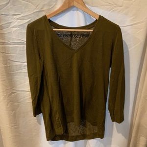 Green Loft V-neck Top